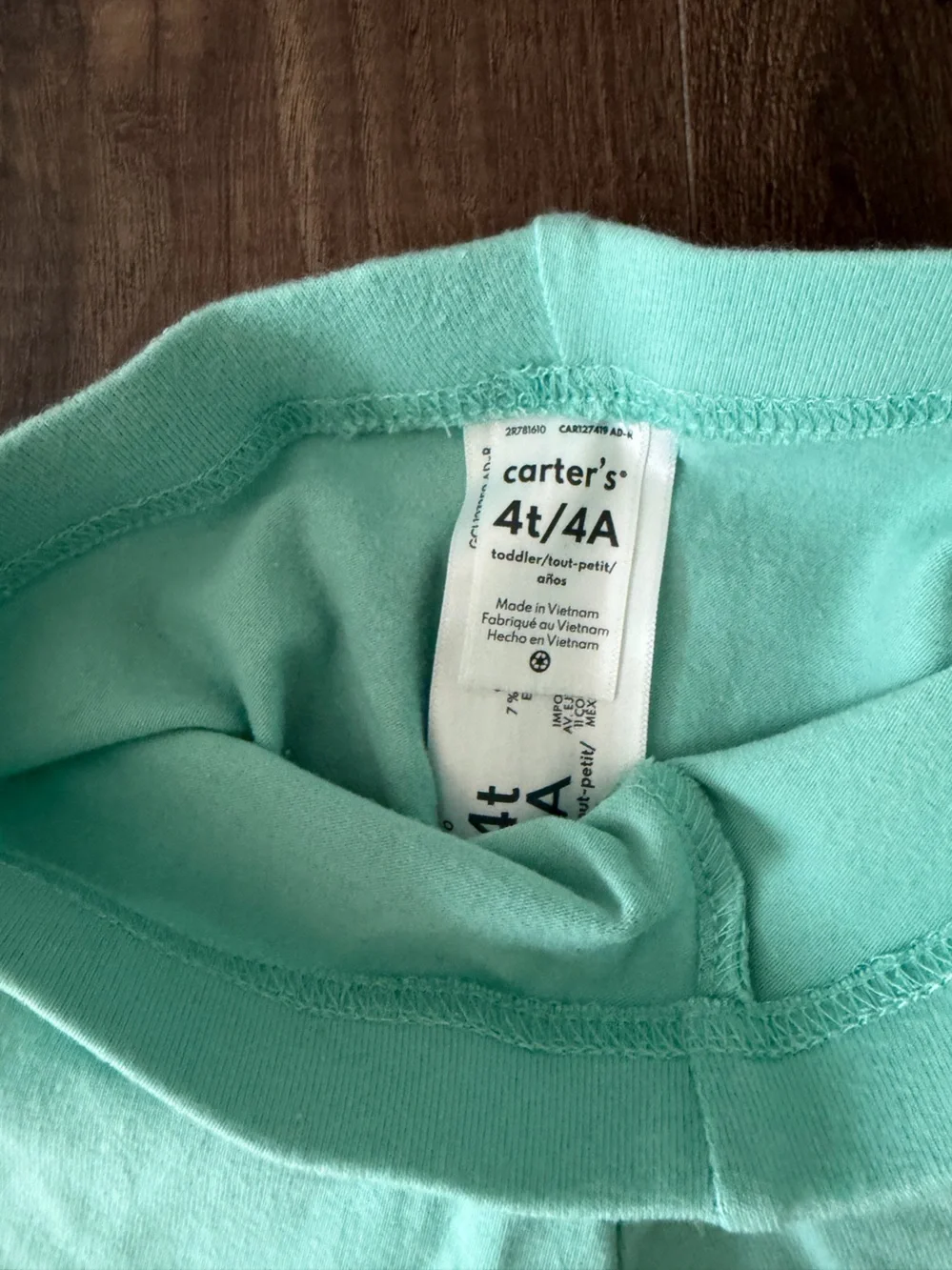 Carter's Mint Green Stretch Leggings